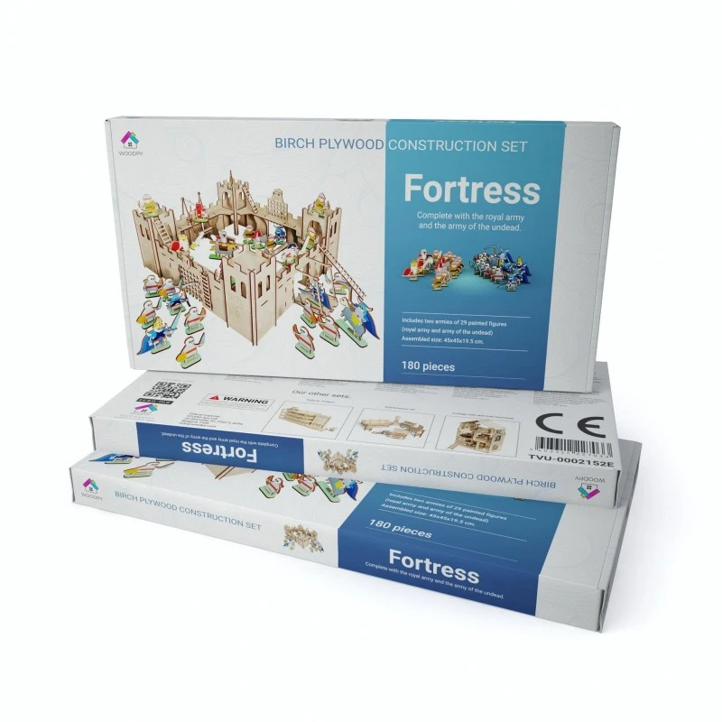 Крепост WOODPY оборудвана с кралската армия и армията на живите мъртви, сглобяема, от дърво, 180 части